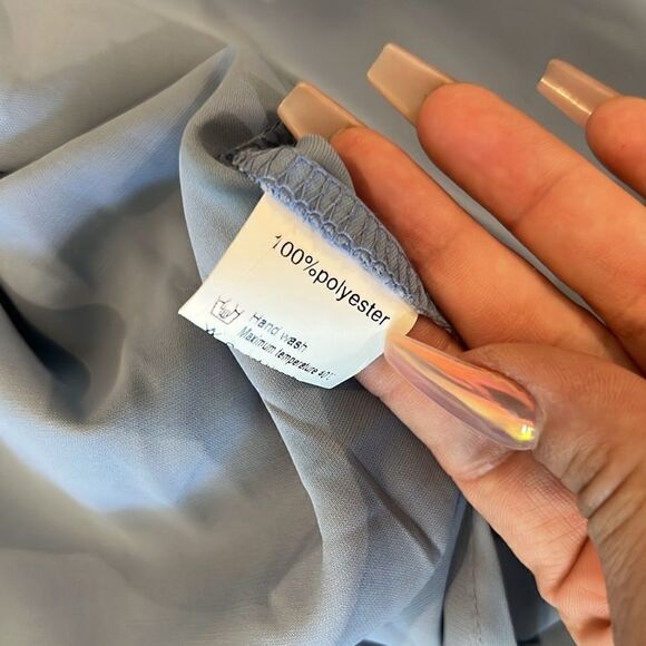 NWT DEEP SELF V Neck Off Shoulder Short Sleeve High Waist Split Wedding Maxi - Picture 9 of 13